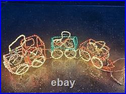 VINTAGE 90's Santa's Train Rope Light Yard Decoration Christmas Display 4 Pieces