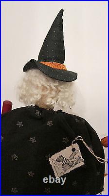 VINTAGE PRIMITIVE FOLK ART HALLOWEEN WITCH DOLL by Sylvia Carlson. AWESOME