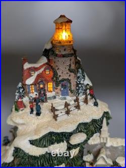 VINTAGE Thomas Kinkade Christmas The Harbor Illuminated Tree Bradford Editions