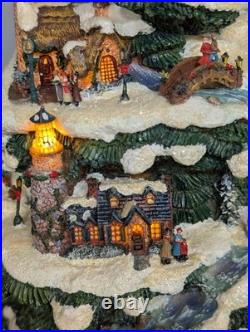 VINTAGE Thomas Kinkade Christmas The Harbor Illuminated Tree Bradford Editions
