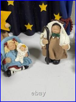 VTG 11 Piece Band Creations Best Friends Christmas Pageant Nativity Set Resin 3