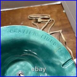 VTG 1971 21 Ceramic Christmas Tree Frost Tipped Green withLights Working Holiday