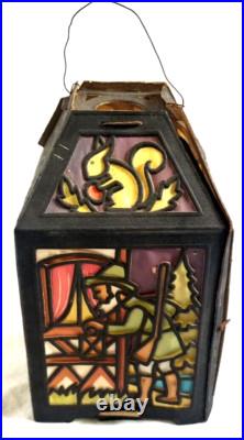 VTG Antique German Little Red Riding Hood Paper Die Cut Hanging Lantern Decor