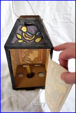 VTG Antique German Little Red Riding Hood Paper Die Cut Hanging Lantern Decor