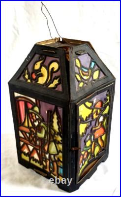 VTG Antique German Little Red Riding Hood Paper Die Cut Hanging Lantern Decor