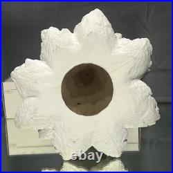 VTG Ceramic Christmas Tree White with Lighted Holly Base Red Bulbs Holiday Decor