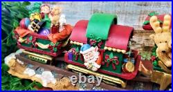 VTG Christmas Santa Train Full Mantle 4 Stocking Holder Heavy Resin High Detail VTG Christmas Santa Train Full Mantle 4 Stocking Holder Heavy Resin High Detail