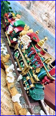 VTG Christmas Santa Train Full Mantle 4 Stocking Holder Heavy Resin High Detail VTG Christmas Santa Train Full Mantle 4 Stocking Holder Heavy Resin High Detail