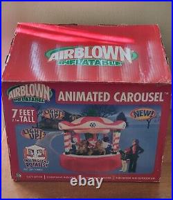 VTG Gemmy 2005 Airblown Lighted Animated 7' Christmas Carousel 12313 AS IS READ VTG Gemmy 2005 Airblown Lighted Animated 7' Christmas Carousel 12313 AS IS READ