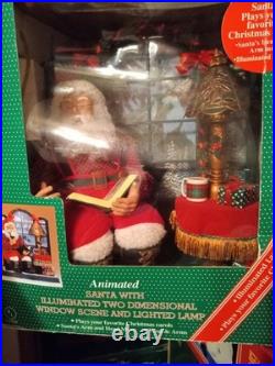 VTG LARGE 1996 Smile Industries Night Before Christmas Moving Santa & Music RARE