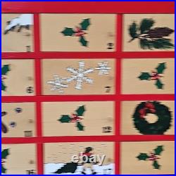 VTG LL Bean Advent Calendar Wood 80s Wall Mount/Countertop w Christmas Ornaments VTG LL Bean Advent Calendar Wood 80s Wall Mount/Countertop w Christmas Ornaments