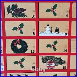 VTG LL Bean Advent Calendar Wood 80s Wall Mount/Countertop w Christmas Ornaments VTG LL Bean Advent Calendar Wood 80s Wall Mount/Countertop w Christmas Ornaments