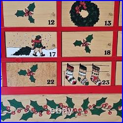 VTG LL Bean Advent Calendar Wood 80s Wall Mount/Countertop w Christmas Ornaments VTG LL Bean Advent Calendar Wood 80s Wall Mount/Countertop w Christmas Ornaments