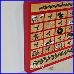 VTG LL Bean Advent Calendar Wood 80s Wall Mount/Countertop w Christmas Ornaments VTG LL Bean Advent Calendar Wood 80s Wall Mount/Countertop w Christmas Ornaments
