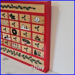 VTG LL Bean Advent Calendar Wood 80s Wall Mount/Countertop w Christmas Ornaments VTG LL Bean Advent Calendar Wood 80s Wall Mount/Countertop w Christmas Ornaments