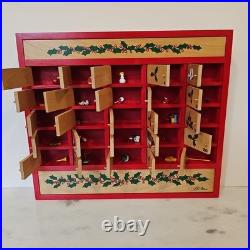 VTG LL Bean Advent Calendar Wood 80s Wall Mount/Countertop w Christmas Ornaments VTG LL Bean Advent Calendar Wood 80s Wall Mount/Countertop w Christmas Ornaments