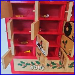 VTG LL Bean Advent Calendar Wood 80s Wall Mount/Countertop w Christmas Ornaments VTG LL Bean Advent Calendar Wood 80s Wall Mount/Countertop w Christmas Ornaments