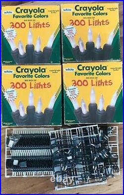 VTG Lot Of 5 Crayola Big Box 300 Mini Light Sets White Christmas 1996