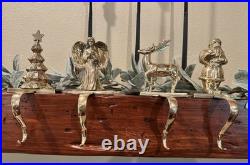 VTG Mark Roberts Brass Stocking Holder Patina Vintage Charm Christmas Decor