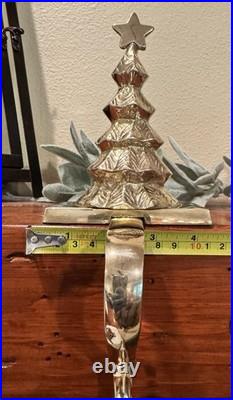 VTG Mark Roberts Brass Stocking Holder Patina Vintage Charm Christmas Decor