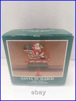 VTG Midwest Cannon Falls Santa & 4 Reindeer Stocking Holder Hangers Cast Iron