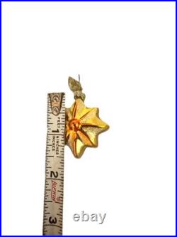 VTG SET of 17 Old World Christmas Radiant Star Ornaments Small Gold With Box HTF