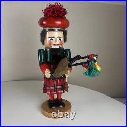 VTG Steinbach Nutcracker Scottish Chubby Bagpiper Made in Germany No Box 15