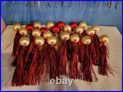 VTG Tinsel Foil Waterfall Christmas Tree Decorations Spun Silk Set of 26