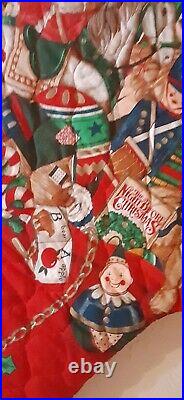 VTG VIP Cranston Hand Crafted Jumbo Stocking Twas The Night Before Christmas