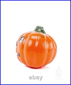 Vaillancourt Pumpkin with Ghosts & Tendrils Chalkware Fall 2007 USA