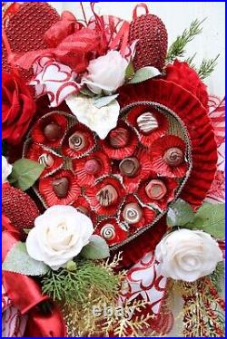 Valentine's Day Wreath Candy Box Chocolates Be Mine Sign Hearts Roses