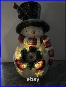 Valerie Parr Hill 17 Snowman White Bottle Brush Wreath Tree Stars Lighted New