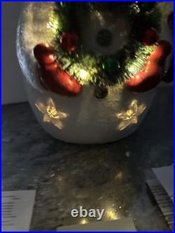 Valerie Parr Hill 17 Snowman White Bottle Brush Wreath Tree Stars Lighted New