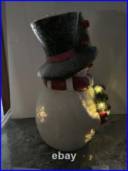 Valerie Parr Hill 17 Snowman White Bottle Brush Wreath Tree Stars Lighted New