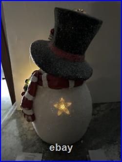 Valerie Parr Hill 17 Snowman White Bottle Brush Wreath Tree Stars Lighted New