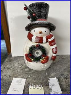 Valerie Parr Hill 17 Snowman White Bottle Brush Wreath Tree Stars Lighted New