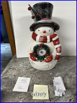 Valerie Parr Hill 17 Snowman White Bottle Brush Wreath Tree Stars Lighted New
