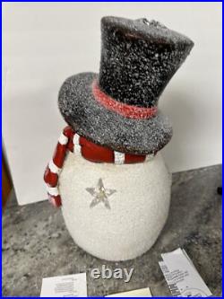 Valerie Parr Hill 17 Snowman White Bottle Brush Wreath Tree Stars Lighted New