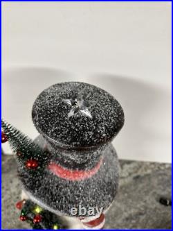 Valerie Parr Hill 17 Snowman White Bottle Brush Wreath Tree Stars Lighted New