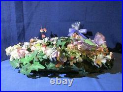 Valerie Parr Hill Moss-Lined Easter/Spring Basket withFaux Flowers & Small Eggs