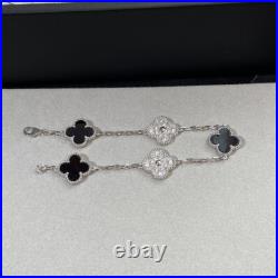 Van Cleef & Arpels Vintage Alhambra Bracelet 5 Motifs Black Onyx Diamond