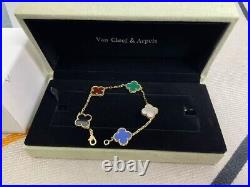 Van Cleef & Arpels Vintage Alhambra Bracelet 5 Motifs Color Women Gifts
