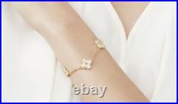 Van Cleef & Arpels Vintage Alhambra Bracelet 5 Motifs Yellow Gold Diamonds