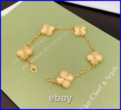 Van Cleef & Arpels Vintage Alhambra Bracelet 5 Motifs Yellow Women's Gift