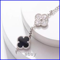 Van Cleef & Arpels Vintage Alhambra Bracelet Diamonds 5 Motifs Onyx White Gold