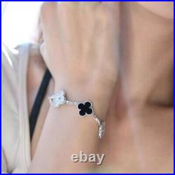 Van Cleef & Arpels Vintage Alhambra Bracelet Diamonds 5 Motifs Onyx White Gold