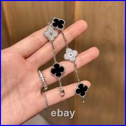 Van Cleef & Arpels Vintage Alhambra Bracelet Diamonds 5 Motifs Onyx White Gold