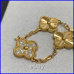 Van Cleef & Arpels Vintage Alhambra Bracelet Yellow Gold Diamond 5 Motifs Van Cleef & Arpels Vintage Alhambra Bracelet Yellow Gold Diamond 5 Motifs