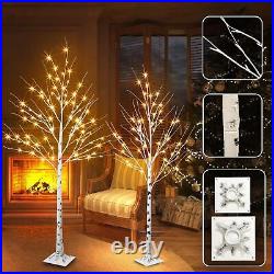 Vanthylit Prelit Birch Tree Light, White Christmas Tree for Home Party Weddin