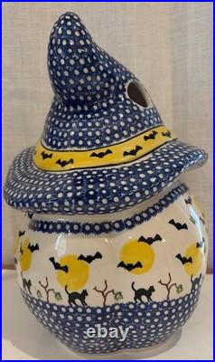 Vena Polish Pottery Jack O Lantern Candle Holder 13 Iza Supnicnin 510-B-269-Q2
